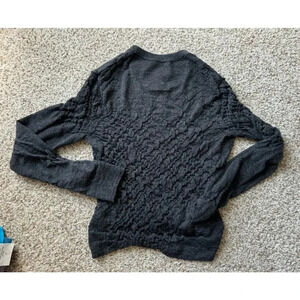 VINCE Sweater/shirt, 100% wool, lightweight, 1/4 button down, scrunched/smocked